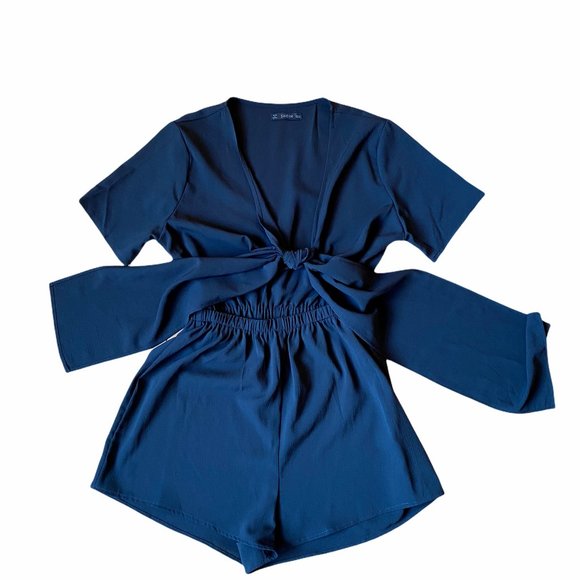 Dance Costume Black Tie Front Romper Size S - Picture 2 of 6